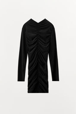 VESTIDO MINI MEDIA FRUNCIDOS / Negro - Zara фото 6