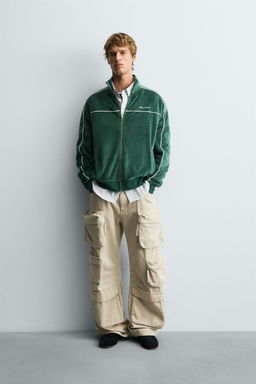 VELOUR ZIP-UP SWEATSHIRT