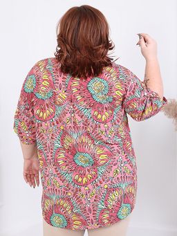 Рубашка летняя женская с ярким принтом - Almond фото 3