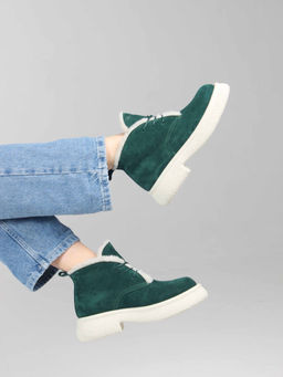 Ботинки EDART 308.агата w. зеленый замша/мех - Ed'art фото 14