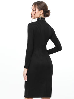 Платье черное трикотажное с длинным рукавом - Dstrend фото 14