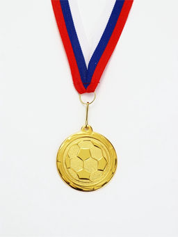 Медаль тематическая 199 "Футбол", зол, 5 см. С лентой