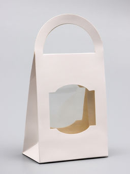 Цена за 5 шт. Коробка - пакет с ручкой, белая, 16?12?6 см