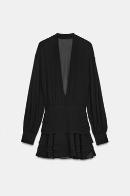 SHORT FLOWING DRESS WITH RUFFLES - Zara фото 6