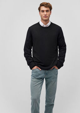 Bisiklet Yaka Siyah Kazak