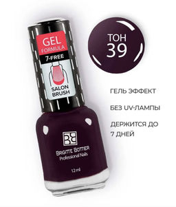 Brigitte Bottier Лак д/ногтей GEL FORMULA тон 39 винный 12мл BB-GF39