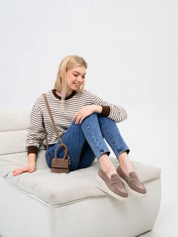 Лоферы туфли 176.1593be.Капучино замша