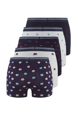 TRENDYOL MAN Cok Renkli 5li Paket Desenli-Duz Esnek Pamuklu Boxer TMNSS25BX00003 - Trendyolmilla фото 2