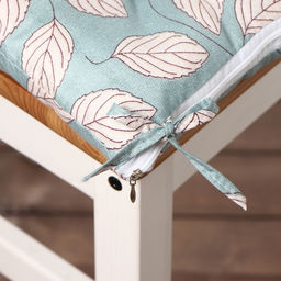 Подушка на стул «Этель. Листья», 40×40 см, зелёная