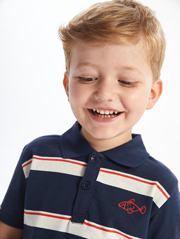 Polo Yaka K?sa Kollu Nak??l? Erkek Bebek Ti??rt