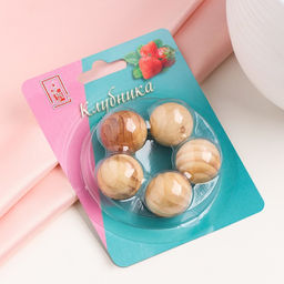 Набор деревянных аромашариков Клубника, 5 шт, Богатство Аромата