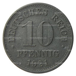 Монета 10 пфеннигов 1921 года Германия