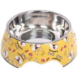 Миска из нержавеющей стали "ЛЮБИМЫЙ БРО", корги, 14*17.5*6см (наклейка)