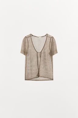 METALLIC THREAD MESH JACKET - Zara фото 3