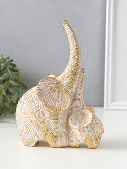 Фигура полистоун «Слон со слонёнком. Золотые круги», 15×7×20.5 см