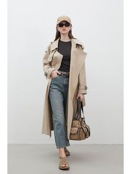 Manuka Camel Kopenhag Overs?ze Trenckot Camel - Waikiki фото 5