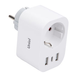 USH-A103 1G/UC/WF WHITE Умная розетка Wi-Fi. 2USB+Type-C (5В, 2,4A). 16A. До 3680Вт. Голосовое управление+приложение UnielSmart. TM Uniel - Volpe фото 2
