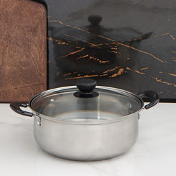 Кастрюля Promo, 2.3 л, d=22 см, с крышкой, нержавеющая сталь, серебристая