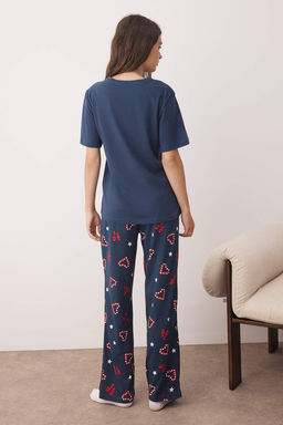 Lacivert Y?lbas? Temal? Kalpli Orme Pijama Tak?m? THMAW26PT00048 - Trendyolmilla фото 4