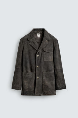 LIMITED EDITION SUEDE LEATHER BLAZER - Zara фото 17