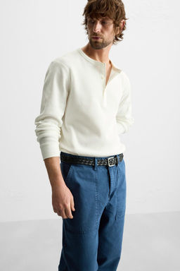BUTTON-NECK T-SHIRT - Zara фото 6