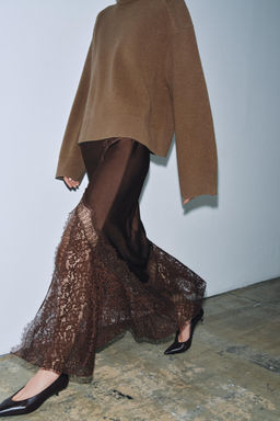 ZW COLLECTION SATIN LACE SKIRT