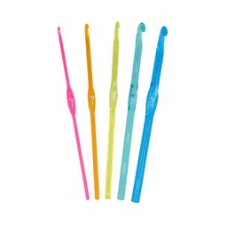 Для вязания Gamma SV-01 набор крючков пластик d 3.0 - 7.0 мм 15 см 5 шт в чехле 3, 4, 5, 6, 7 мм фото 4