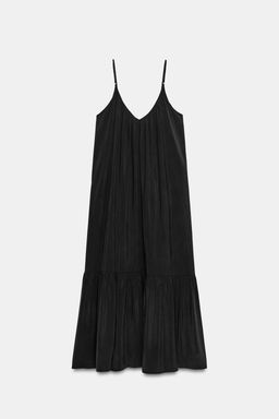 VESTIDO MIDI FLUIDO VOLANTE / Negro - Zara фото 3