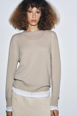 100% EXTRA-SOFT WOOL JUMPER WITH LONG SLEEVES - Zara фото 2