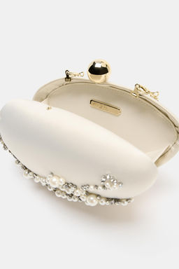 BOLSO CAJA SATINADA APLIQUES / Crudo - Zara фото 4