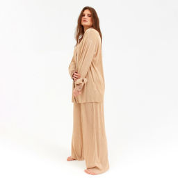 Костюм женский (рубашка, брюки) MINAKU: Casual Collection, цвет кофе, размер 50