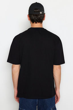 Siyah Basic %100 Pamuklu Relaxed/Rahat Kesim T-Shirt TMNSS22TS0274 - Trendyolmilla фото 2