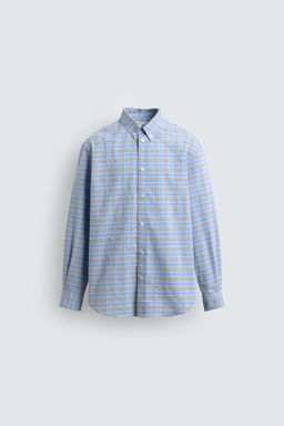 CHECK BUTTON-DOWN COLLAR SHIRT - Zara фото 8