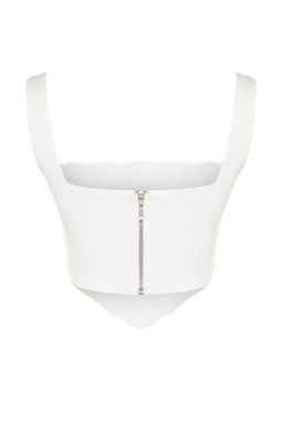 Trendyolmilla Ekru Ask?l? Korse Crop Dokuma Bluz TWOSS23BZ00938  фото 14