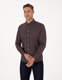 Koyu Kahverengi Regular Fit Uzun Kollu G_mlek - Pierre cardin фото 3