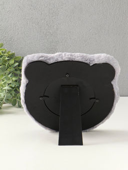 Фоторамка МДФ, иск. мех 11х11 см "Серый мишка" 20х2х20 см