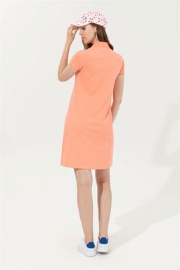 Женское трикотажное платье лососевого цвета - U.s. polo assn фото 4
