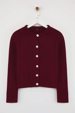 Bordo Basic Ceket Gorunumlu Triko H?rka TWOAW24HI00090