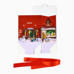 Коробка подарочная новогодняя складная « Городская жизнь », 15 х 18 х 10 см