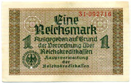 1 рейхсмарка 1939 года Германия (Для оккупированных территорий)
