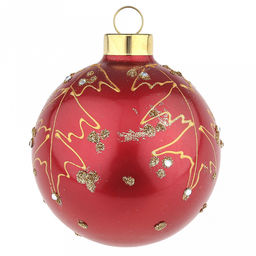 Елочная игрушка шар стеклянная д8см, зеркально-красный, ручная художественная роспись, подарочная упаковка (Россия) - Домашняя мода фото 3