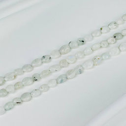 Бусины для украшений из Лунного камня с вкл. Турмалина (галтовка) 40 см