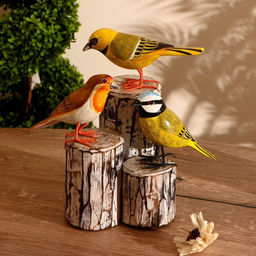 Сувенир "Три птички" дерево 20х15х27 см