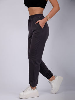 Джоггеры "Селена" серые, футер 2-х нитка начес