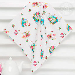 Полотенце кухонное рогожка 48х62см "Французский завтрак", 171г/м2, хлопок 100%, комплект 3шт, "Домашняя мода" (Россия)