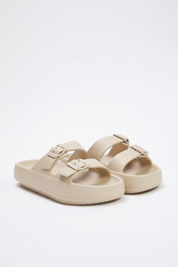 Trendyol Shoes Bej Cift Bantl? Toka Detayl? Hafif Taban Kad?n Terlik TAKSS25TE00019 - Trendyolmilla фото 11