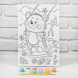 Картина по номерам на подрамнике Медвежонок на качели 2030 см - Школа талантов фото 2