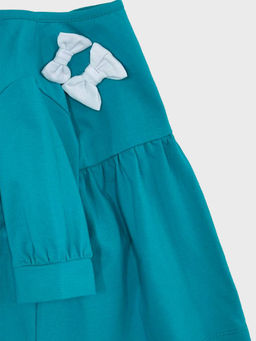 Футболка с бантиками UD 0898 бирюзовый - Mini maxi фото 3