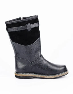 Сапоги Монголки черные с замком, войлочная подошва,