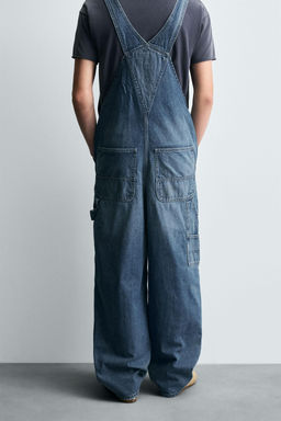BAGGY FIT DENIM DUNGAREES - Zara фото 3